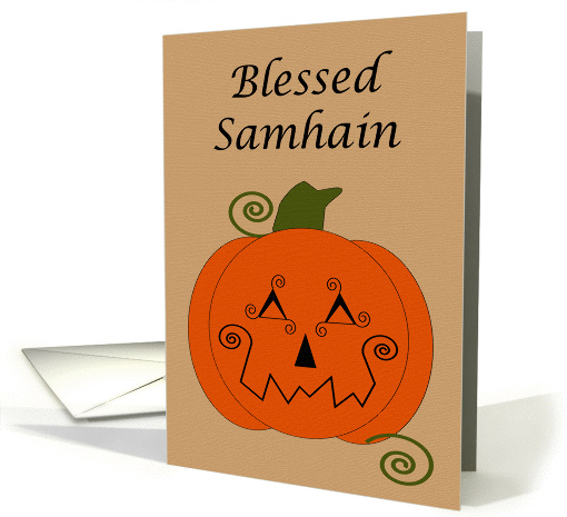 Patchwork Pumpkin Samhain card (473199)