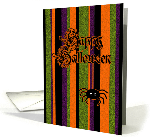 Striped Spider Halloween card (473219)