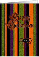 Striped Spider Halloween Card
