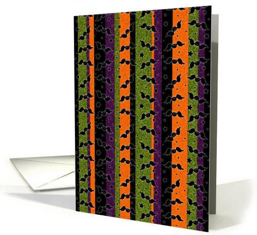 Striped Batty Halloween Invitation card (473235)