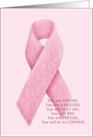 Pink Ribbon Breast Cancer Support Card