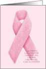 Pink Ribbon Breast Cancer Survivor Card