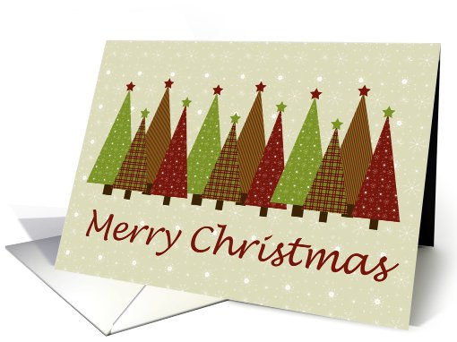 Calico Christmas Trees card (527419)