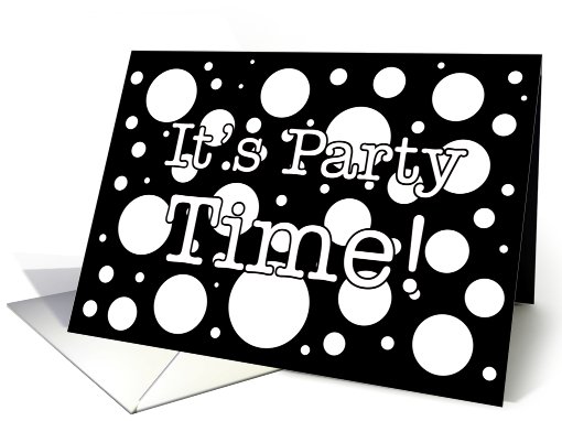 Black And White Polka Dot Party Invitation card (540603)