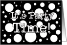 Black And White Polka Dot Party Invitation card