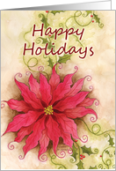 Happy Holidays Poinsettia Card