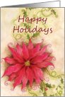 Happy Holidays Poinsettia Card