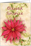 Blessed Solstice Poinsettia Card
