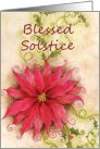 Blessed Solstice Poinsettia Card