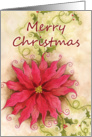 Merry Christmas Poinsettia Card