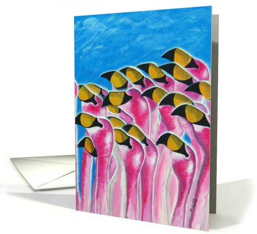 Flamingos card (489373)