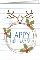 Happy Holidays Wreath card