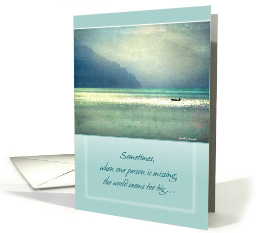 Missing You Card - A Lone Boat on the Lake card (202413)