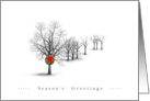 Simple & Minimalist Season’s Greetings with Trees & Christmas Wreath card