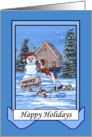 Basset Hound Family Christmas Dog Card