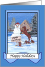 Redbone Family Christmas Dog Card