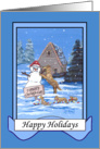 Golden Retriever Family Christmas Dog card