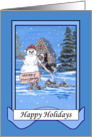 Husky Dog Family Christmas card