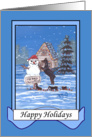 Doberman Pinscher Dog Family Christmas card