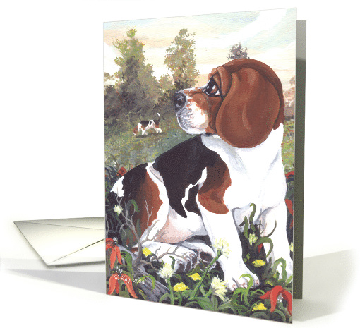 Blank Note Card, Beagle tricolor Dog card (1285784)
