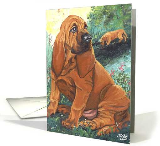 Bloodhound red Dog card (1285804)
