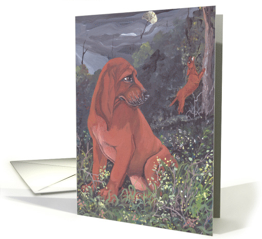 Redbone Coonhound Dog card (1285940)