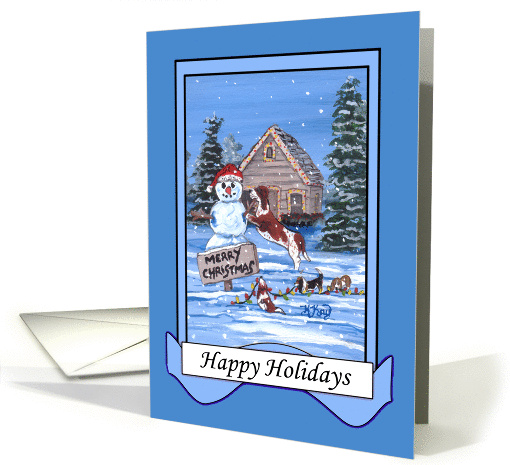 Basset Hound Family Christmas Dog card (1396752)