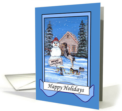 Bluetick Coonhound Family Christmas Dog card (1396756)