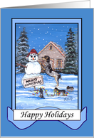 Bluetick Coonhound Family Christmas Dog Card
