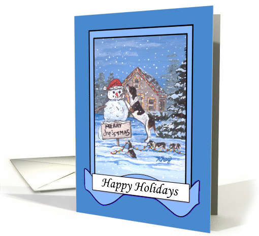 Treeing Walker Foxhound Family Christmas Dog card (1396762)