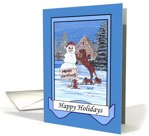 Redbone Family Christmas Dog card (1396766)
