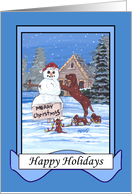 Redbone Family Christmas Dog Card