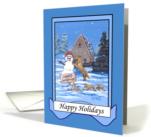 Golden Retriever Family Christmas Dog card (1398856)