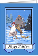 Golden Retriever Family Christmas Dog card
