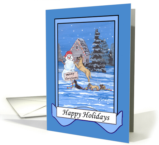 Great Dane Family Christmas Dog card (1398860)