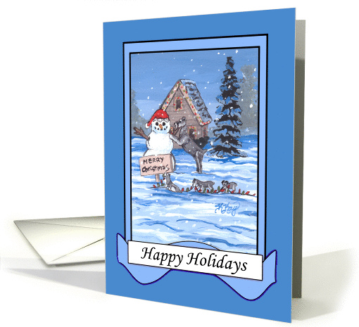 Miniature Schnauzer Dog Family Christmas card (1405426)