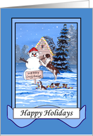 Springer Spaniel Dog Family Christmas card