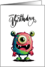 Happy Birthday 3 Eyed Monster card