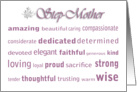 Happy Birthday Step-Mother Word Cloud card