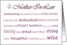 Happy Birthday Mother-In-Law Word Cloud card