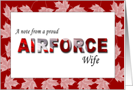 Proud Airforce Wife card