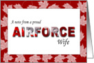 Proud Airforce Wife card