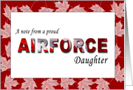 Proud Airforce Daughter card