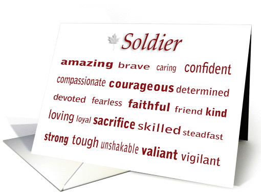 Soldier Word Cloud card (374345)
