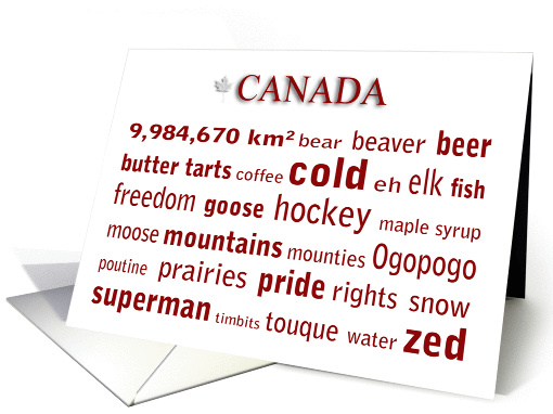Happy Canada Day Word Cloud card (374350)