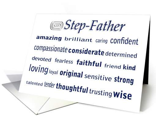 Happy Birthday Step-Father Word Cloud card (374869)