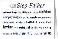 Happy Birthday Step-Father Word Cloud card
