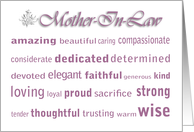 Happy Birthday Mother-In-Law Word Cloud card