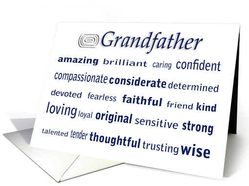 Happy Birthday Grandfather Word Cloud card (374886)