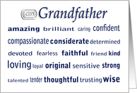 Happy Birthday Grandfather Word Cloud card